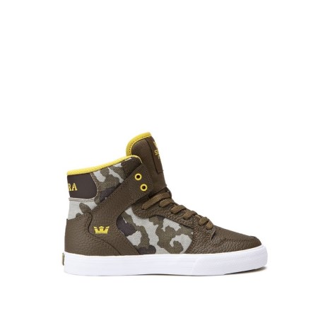 Supra Vaider Kids High Tops Shoes Olive UK 69ENQ